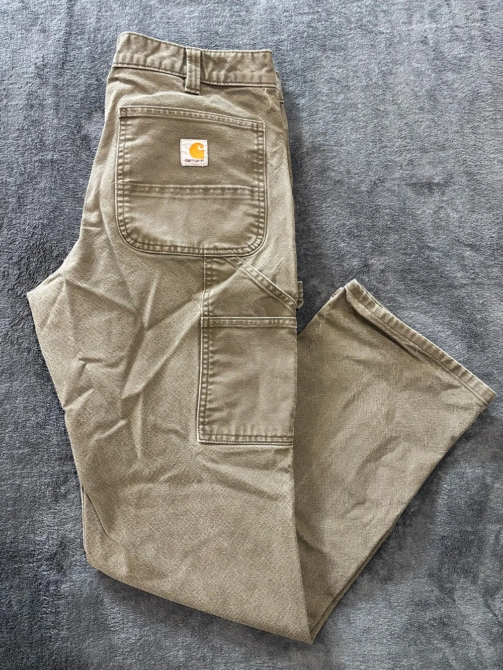 Carhartt Men's Canvas Pants 32x32 Duck Utility Work Relaxed Fit Light Brown - Picture 1 of 8